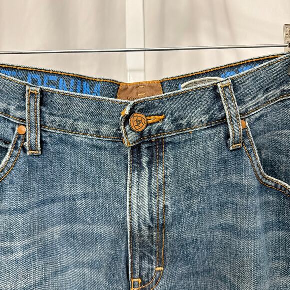 Ariat M2 Relaxed Bootcut Jeans Mens Size 35x32 Blue - Picture 14 of 16